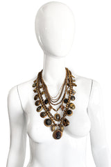 Vintage Multistrand Cameo Charm Necklace on mannequin @recess la