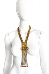 Vintage Rolo Chain Fringe Tablet Necklace on mannequin @recess la