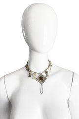 Vintage Jean Paul Gaultier Crystal Keyhole Charm Necklace on mannequin @recess la