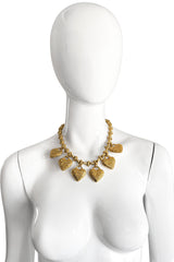 Vintage Dominique Aurientis Heart Charm Dangle Necklace II on mannequin @recess la