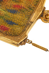 Vintage Whiting & Davis Filigree Rose Mesh Bag hinge tarnish @ Recess LA