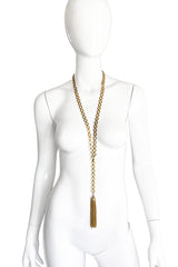 Vintage Napier Circle Link Tassel Necklace Belt on mannequin @recess la
