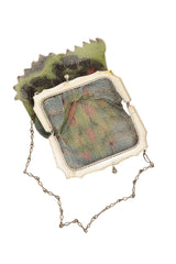 Vintage Whiting & Davis Silver Frame Abstract Mesh Bag open @ Recess LA