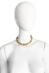 Vintage Karl Lagerfeld Ribbed Cable Chain Collar Necklace on mannequin @recess la