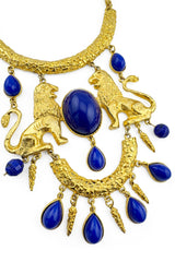 Vintage Donald Stannard Twin Lions Pendant Necklace III detail @recess la