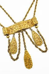 Vintage Pauline Rader Byzantine Teardrop Drape Necklace detail @recess la