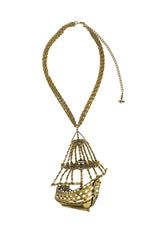 Vintage Ship Pendant Necklace @recess la