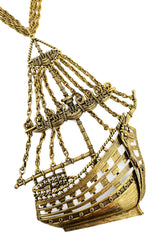 Vintage Ship Pendant Necklace detail @recess la