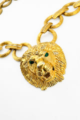 Vintage D'Orlan Lion Head Rhinestone Link Necklace pendant detail @recess la