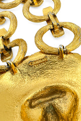 Vintage D'Orlan Lion Head Rhinestone Link Necklace signature @recess la