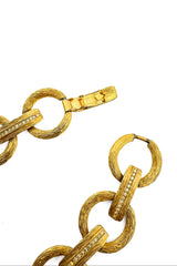 Vintage D'Orlan Lion Head Rhinestone Link Necklace clasp @recess la