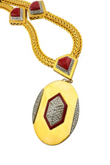 Roberto Cavalli Diamond Pendant Necklace detail @recess la