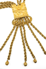 Vintage Rolo Chain Fringe Tablet Necklace detail @recess la