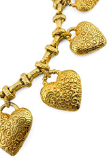 Vintage Dominique Aurientis Heart Charm Dangle Necklace II detail @recess la