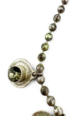 Vintage Jean Paul Gaultier Crystal Keyhole Charm Necklace wear closeup @recess la