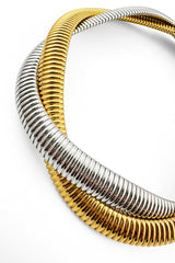 Vintage Two-Tone Snake Collar Necklace detail @recess la