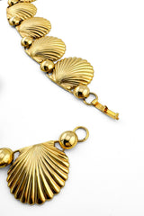 Vintage Fan Shell Collar Necklace clasp @recess la
