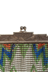 Vintage Whiting & Davis Geo Chevron Mesh Bag clasp @ Recess LA