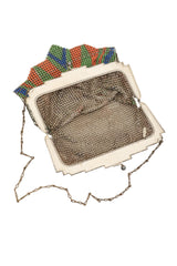 Vintage Whiting & Davis Geo Chevron Mesh Bag open @ Recess LA