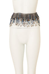Metal Mesh Bead Fringe Necklace Belt on mannequin as belt @ Recess LA