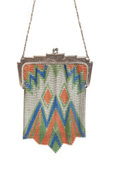 Vintage Whiting & Davis Geo Chevron Mesh Bag close @ Recess LA