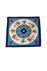 Horse and Carriage Tassel Radial Print Silk Scarf @ Recess LA