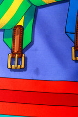Large silk multi-color belt print scarf by Hermés stain 1 @ Recess LA