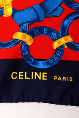 Large silk astro charm chain print scarf by Celine logo signature @ Recess LA