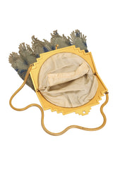 Vintage Whiting & Davis Arch Frame Fringe Mesh Bag open @ Recess LA