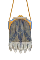 Vintage Whiting & Davis Arch Frame Fringe Mesh Bag close @ Recess LA