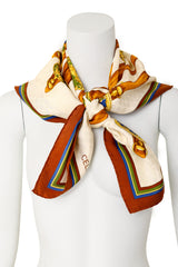 Large silk horse ornament print scarf by Celine on mannequin @ Recess LA