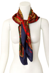 Large silk Aztec baroque print scarf by Celine on mannequin @ Recess LA