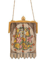 Vintage Whiting & Davis Filigree Geo Floral Mesh Bag close @ Recess LA