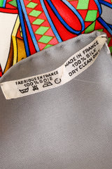 Large silk Les Rubans de Cheval print scarf by Hermés materials care tag @ Recess LA