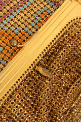 Vintage Whiting & Davis Gold Deco Mini Mesh Bag signature tab @ Recess LA