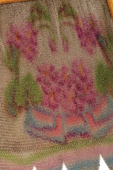 Vintage Whiting & Davis Gold Geo Frame Floral Mesh Bag print close up @ Recess LA