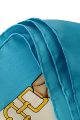 Large silk horse with accessories print scarf by Celine hem stitching @ Recess LA