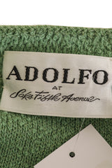 Vintage Adolfo Chain Bouclé Knit Skirt Suit Set jacket label @ Recess LA