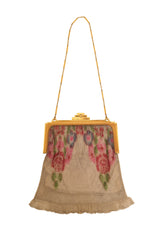 Vintage Whiting & Davis Gold Ribbed Frame Rose Mesh Bag @ Recess LA