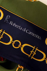 Large silk oval loop chain ribbon print scarf by Roberta di Camerino logo signature @ Recess LA