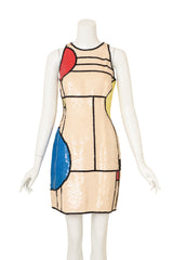 Vintage Oleg Cassini Mondrian Sequin Mini Dress on mannequin @ Recess LA