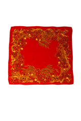 Large silk golden wheat filigree print scarf by Chanel @ Recess LA