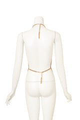 Vintage Ferrara Mesh Beaded Halter Top on mannequin back @ Recess LA