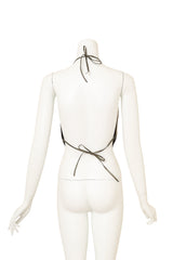 Vintage Ferrara Twilight Ombré Mesh Halter Top on mannequin back @ Recess LA
