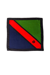 Large silk color block sun dial motif scarf by Roberta di Camerino @ Recess LA