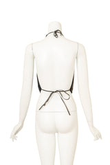 Vintage Ferrara Midnight Ombré Mesh Halter Top on mannequin back @ Recess LA