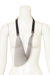 Vintage Ferrara Chainmail Leather Bib loose on mannequin neck @ Recess LA