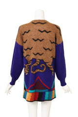 Vintage Krizia Intarsia Tiger Sweater Tunic on mannequin back @ Recess LA