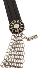 Vintage Ferrara Chainmail Leather Bib flower connector and signature @ Recess LA