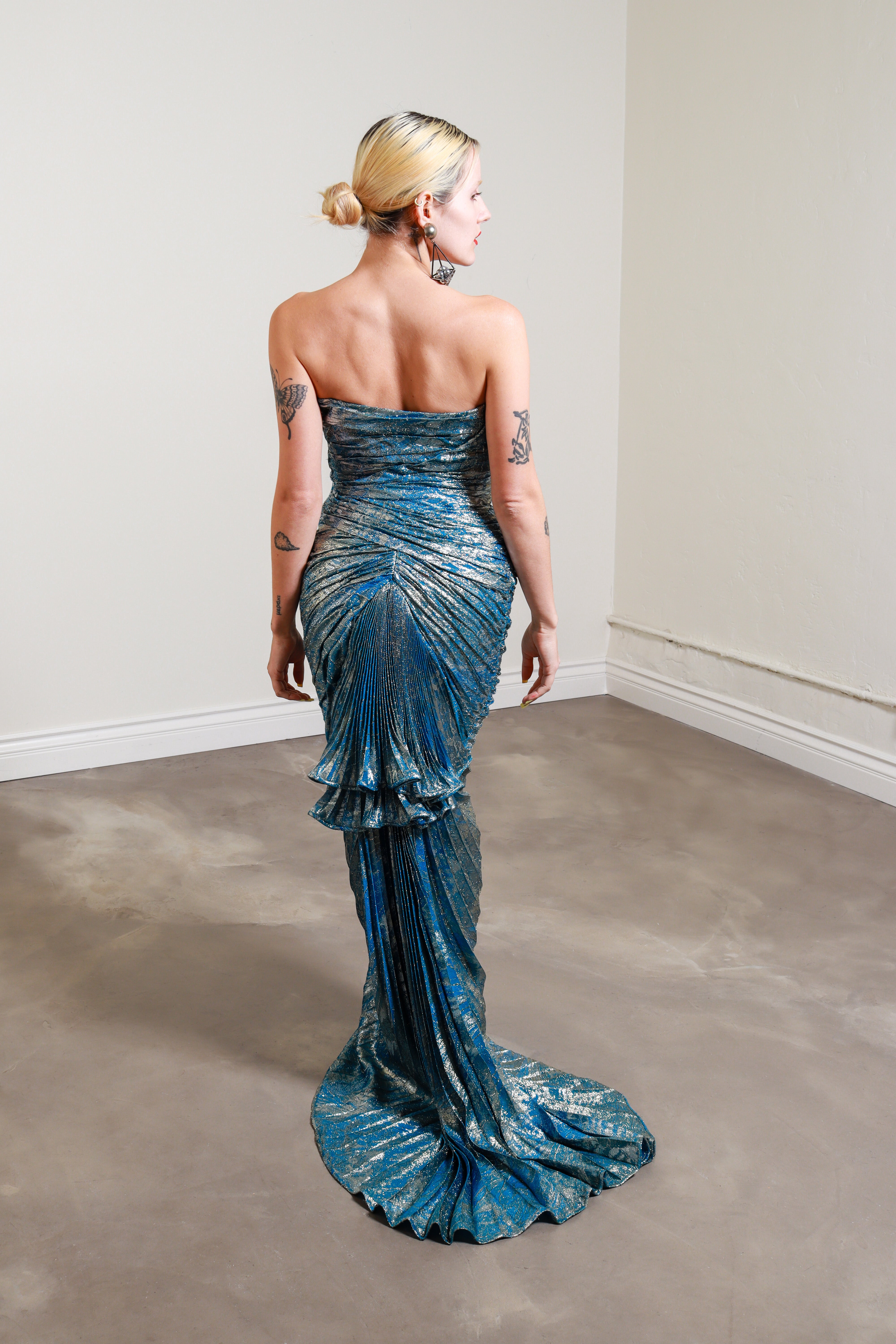 Ungaro Metallic Mermaid Gown on model @RECESS LA